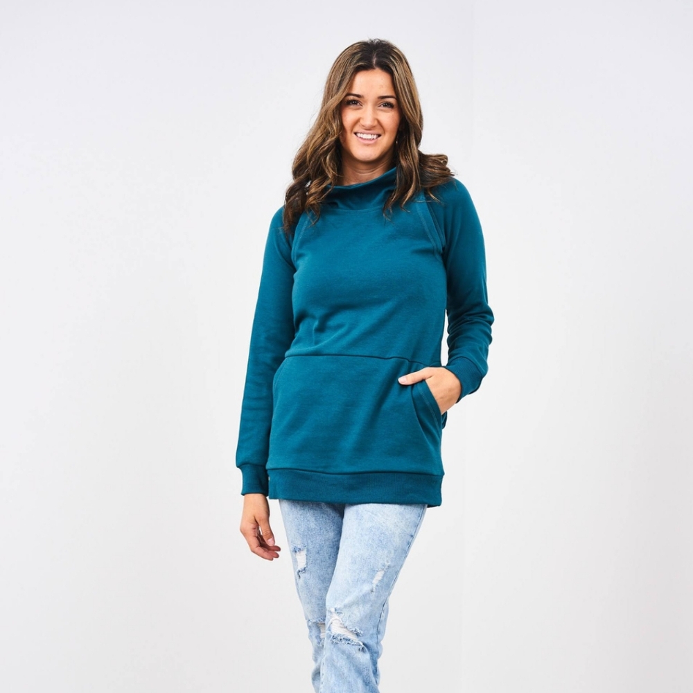 Latched Mama Deep Teal Sweatshirt for Women